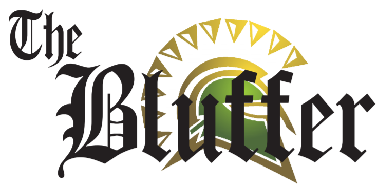 The Bluffer logo with Spartan helmet